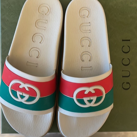 Men’s GUCCI Interlocking G Slides Sandals - Size 10 - 100% Authentic - Picture 2 of 7